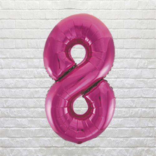 pink birthday number 8