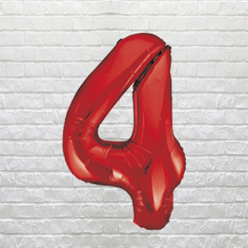 Red Birthday Number 4
