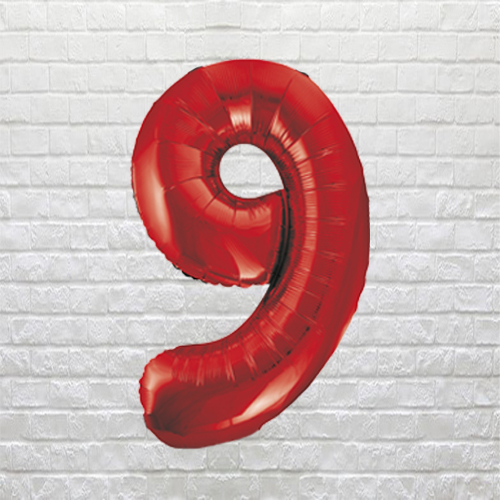 Red Birthday Number 9