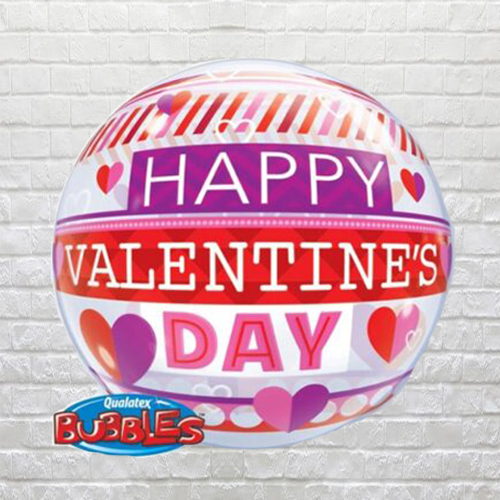 Happy Valentine Stripes Bubble
