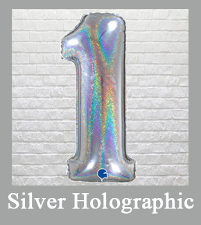 Silver Holographic Birthday Numbers